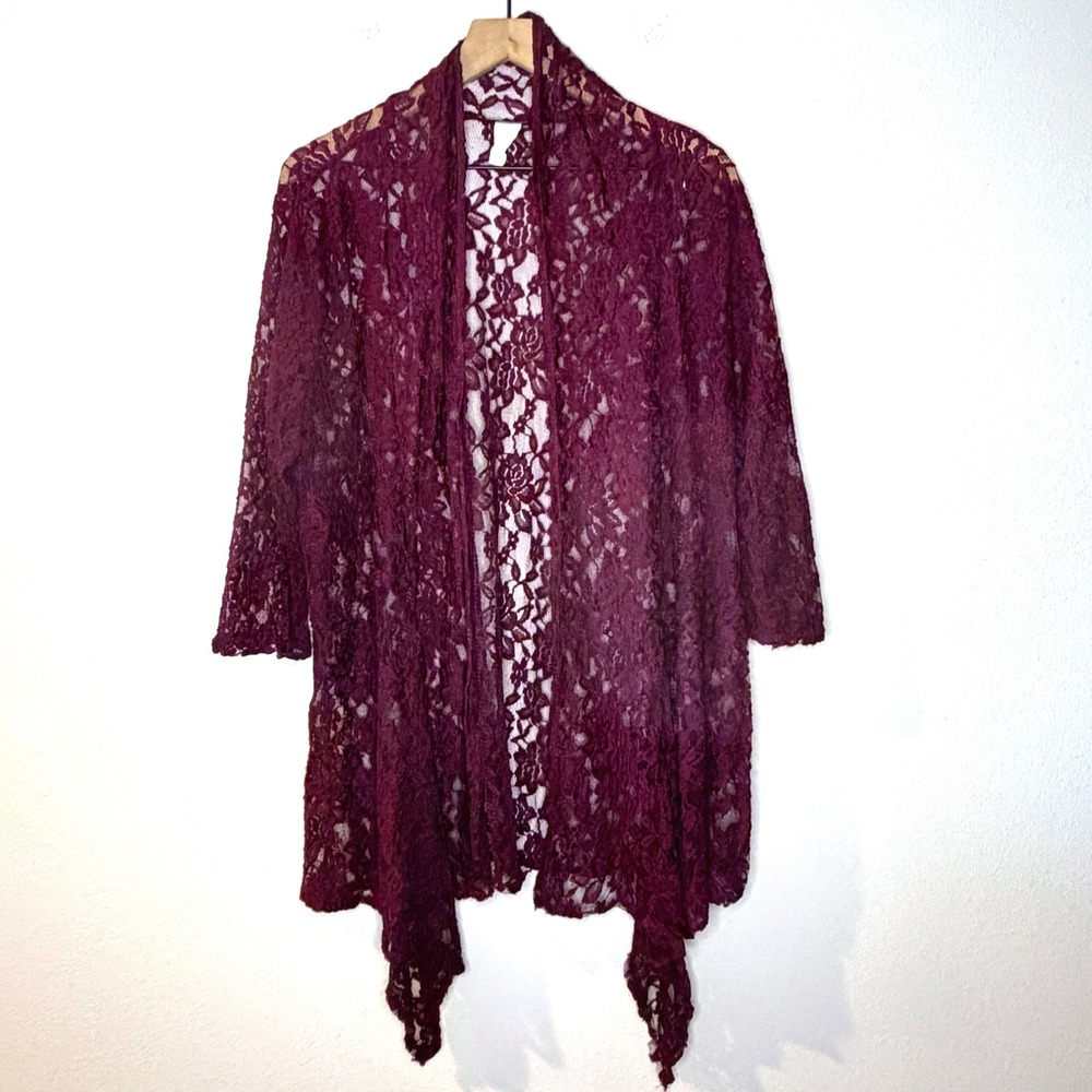 Women's Sheer Floral Lace Kimono Size 3X Whimsigoth Boho Romantic Vamp Witchy